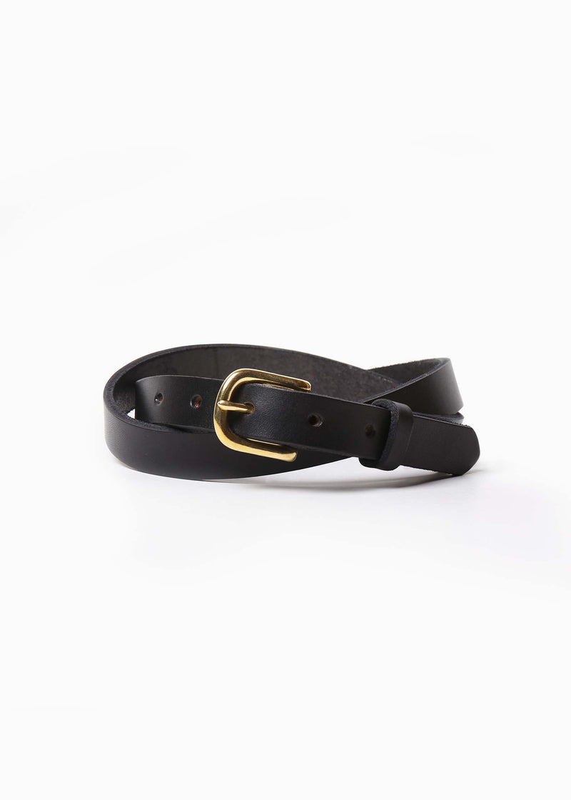 High Waist Leather Belt (3/4") - Black