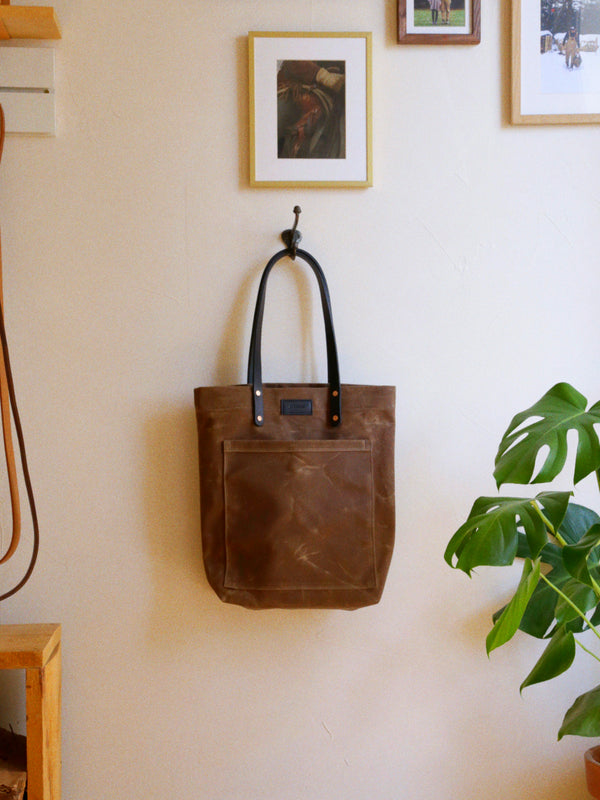 Wax Canvas Tote Bag Brown